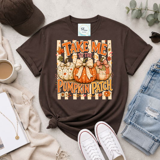 Take Me to the Pumpkin Patch Retro Fall Graphic