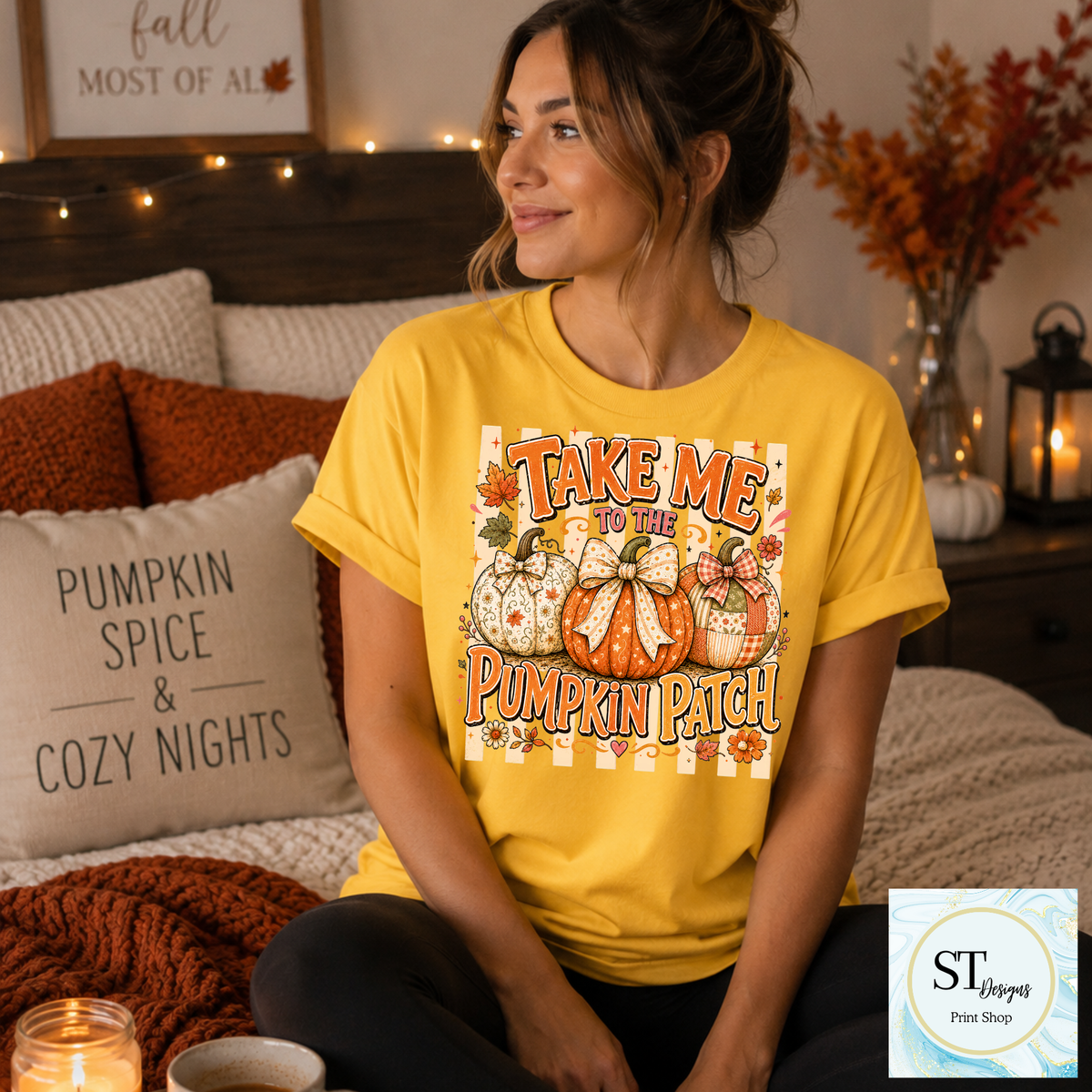 Take Me to the Pumpkin Patch Retro Fall Graphic
