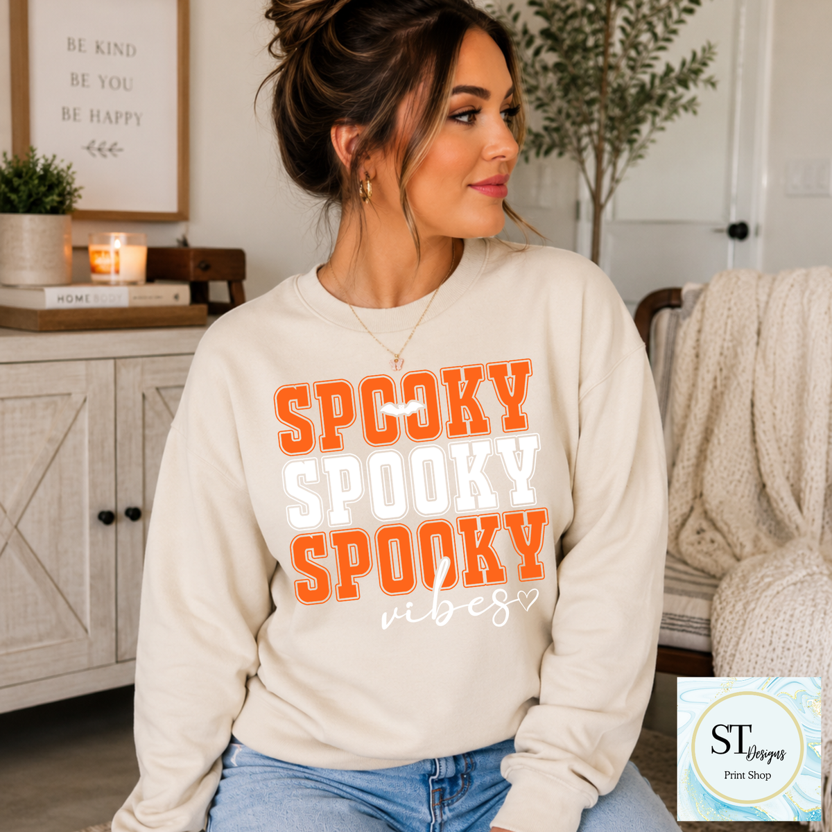 Spooky Spooky Spooky Vibes Halloween Graphic