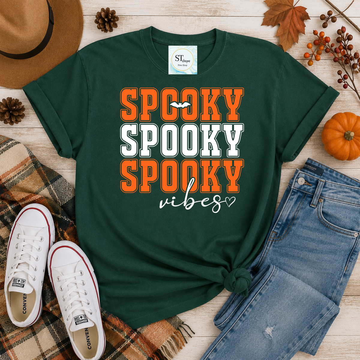 Spooky Spooky Spooky Vibes Halloween Graphic