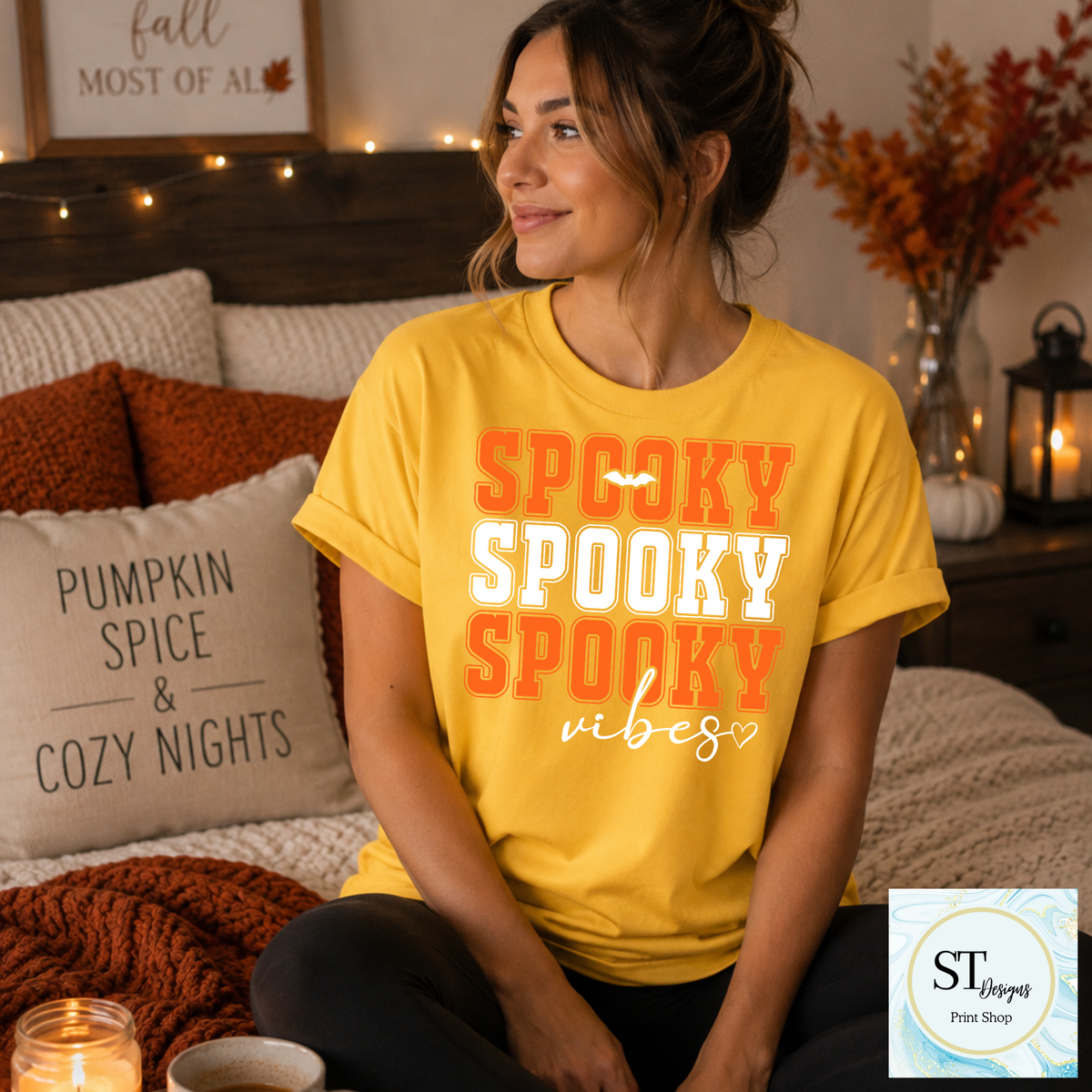 Spooky Spooky Spooky Vibes Halloween Graphic