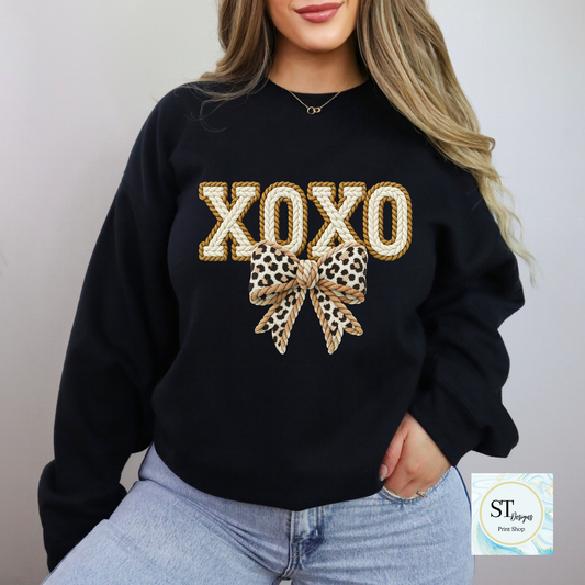XOXO Bow Cheetah Sweatshirt and Joggers