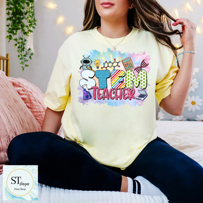 STEM Teacher Graphic Crewneck Sweatshirt | Science, Technology, Engineering & Math Teacher Sweatshirt | Unisex S-5XL