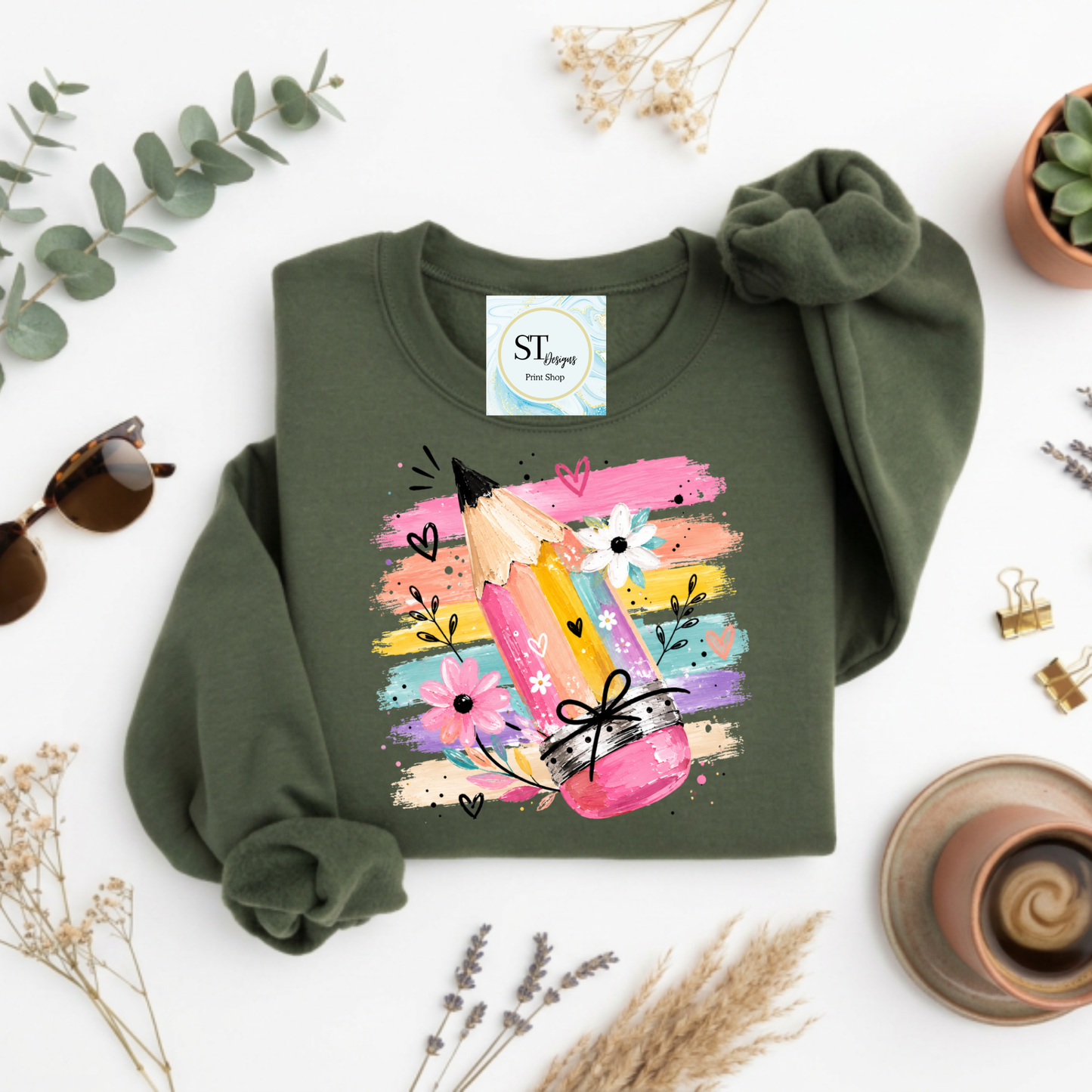 Colorful Pencil Teacher Shirt | Cute Back to School Graphic Tee | Teacher Appreciation Gift | Classroom T-Shirt