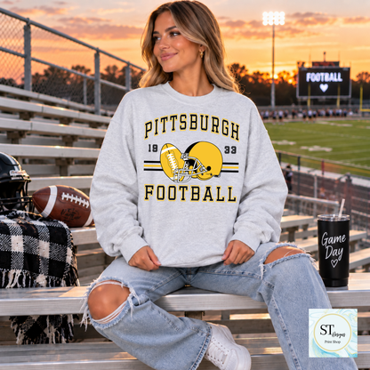 Game Day Football Crewneck Sweatshirt | Choose Your Team + Optional Custom Name & Number