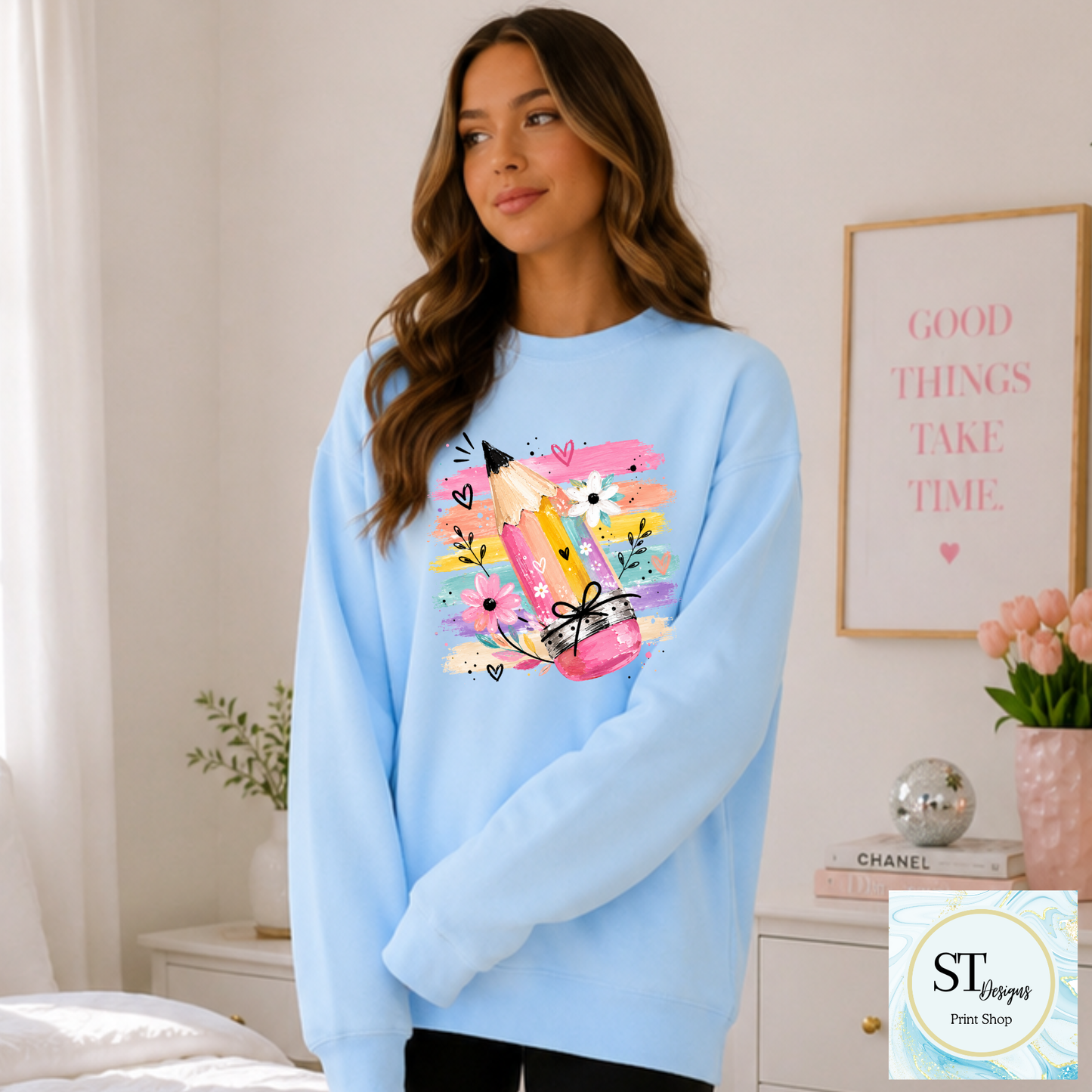 Colorful Pencil Teacher Shirt | Cute Back to School Graphic Tee | Teacher Appreciation Gift | Classroom T-Shirt