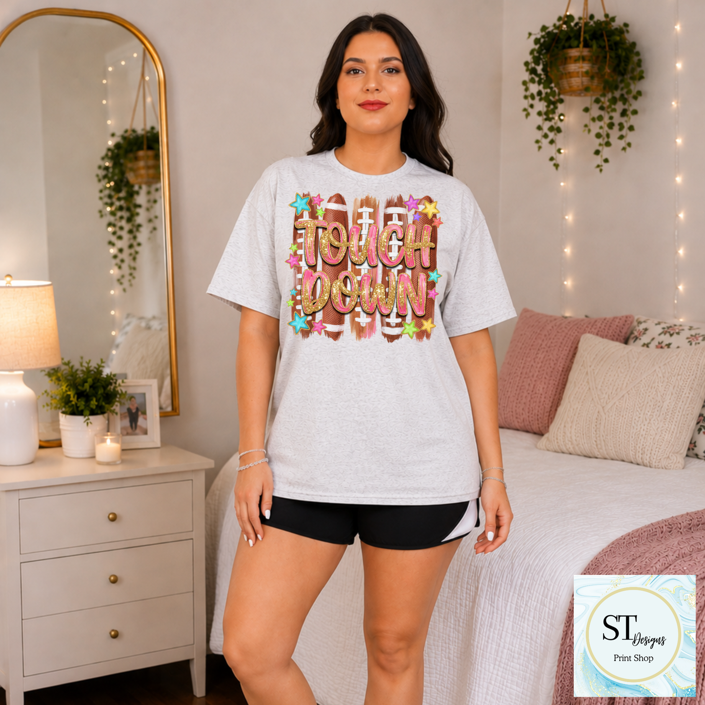 Sparkle Preppy Touchdown Football