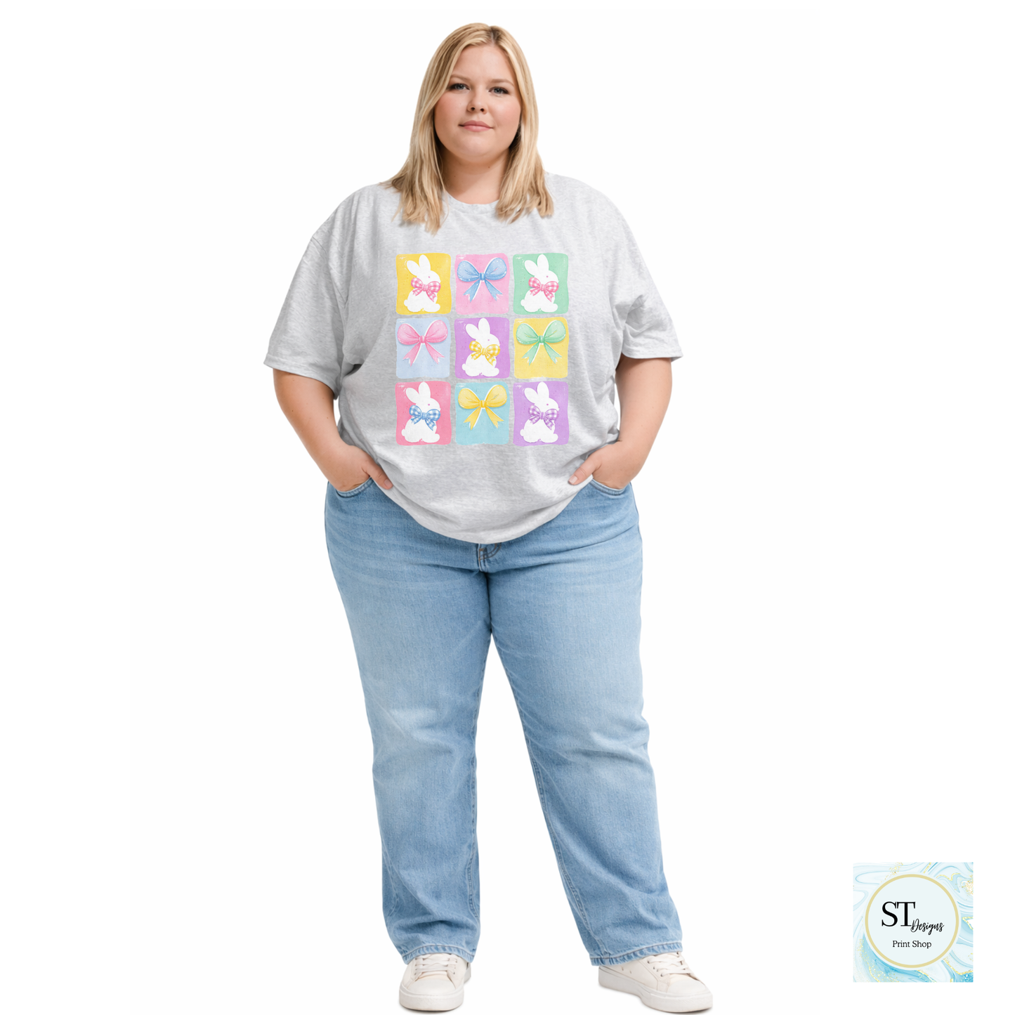 Retro Checkered Easter Bunny