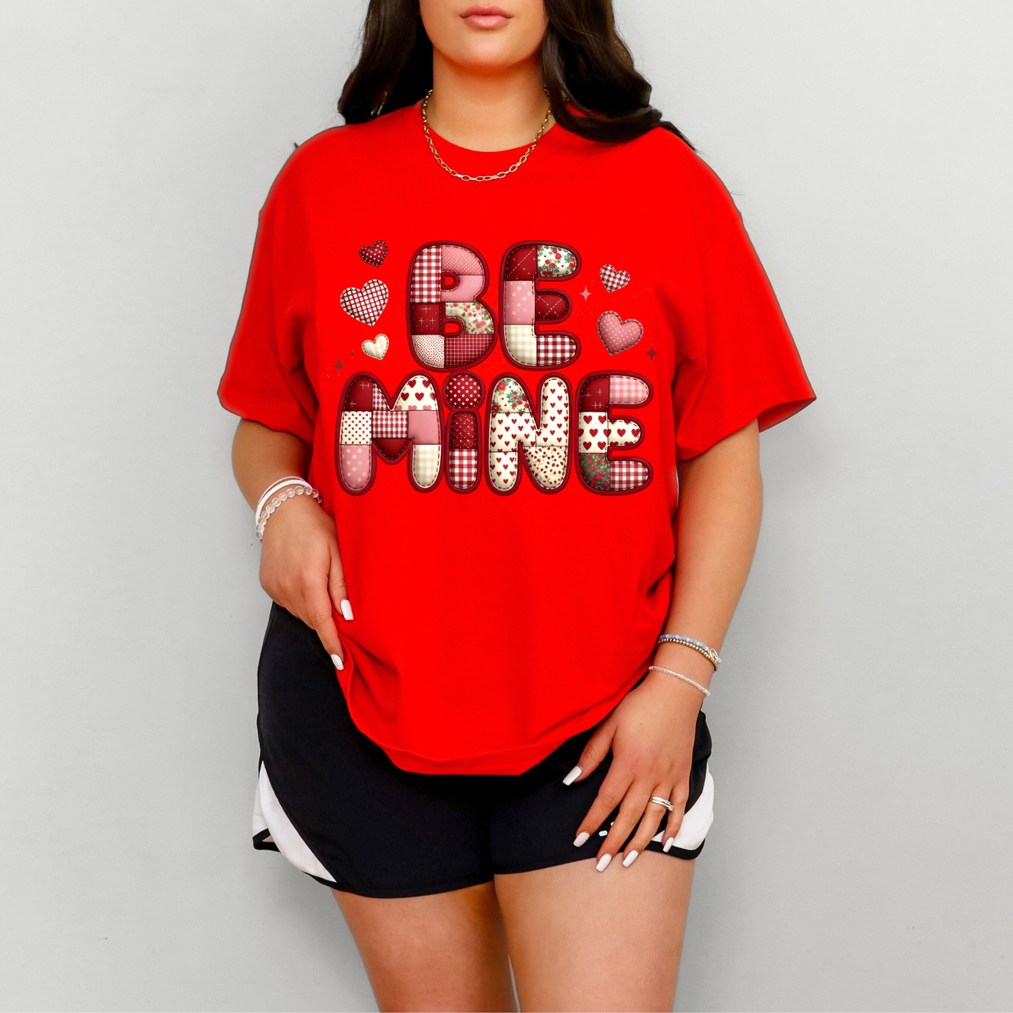 Be Mine Patchwork t-shirt and sweatshirt options unisex fit