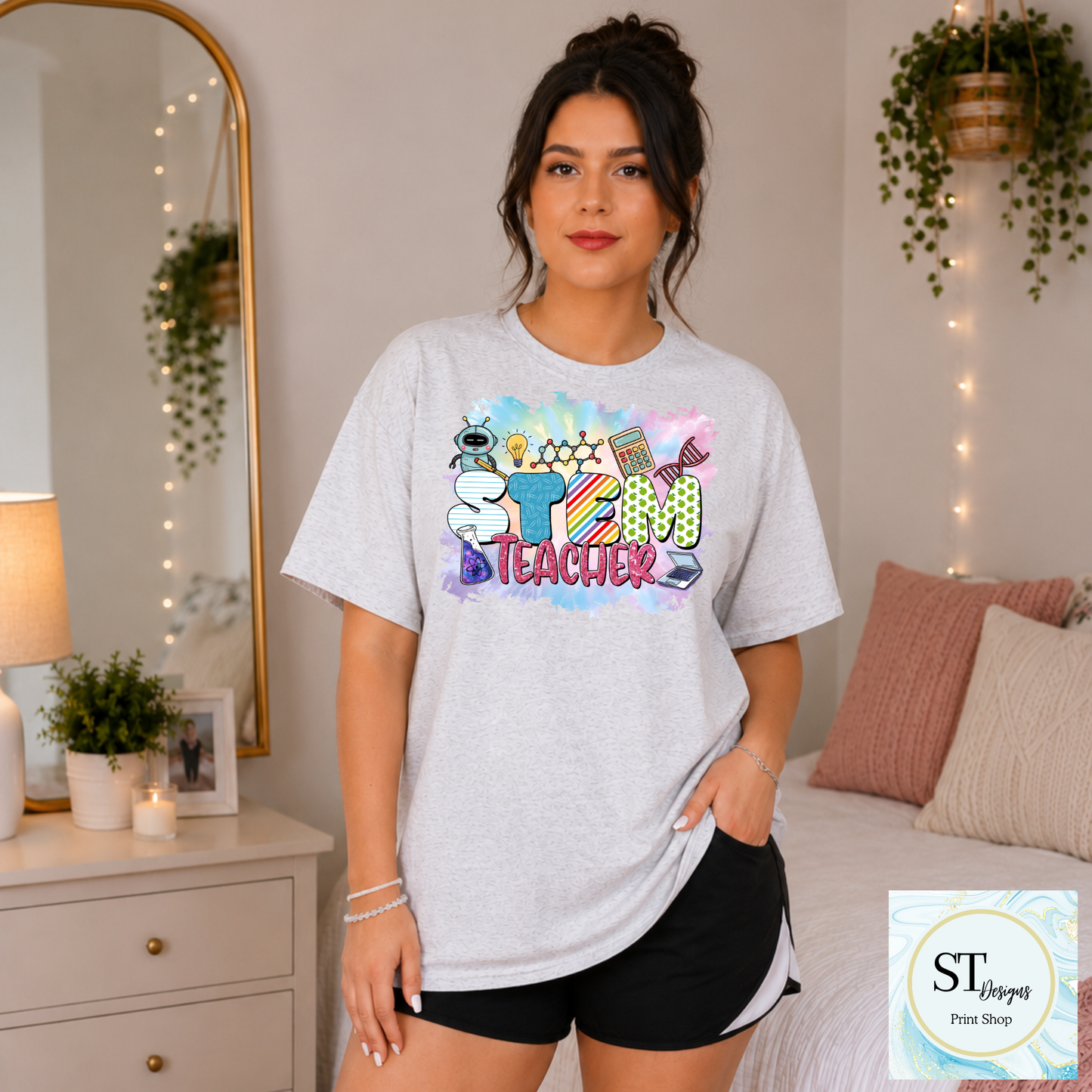 STEM Teacher Graphic Crewneck Sweatshirt | Science, Technology, Engineering & Math Teacher Sweatshirt | Unisex S-5XL