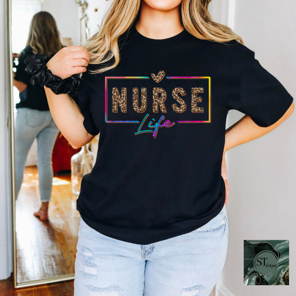 Nurse Life Cheetah print T-Shirt