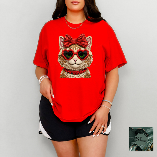 Faux Yarn Valentines Cat