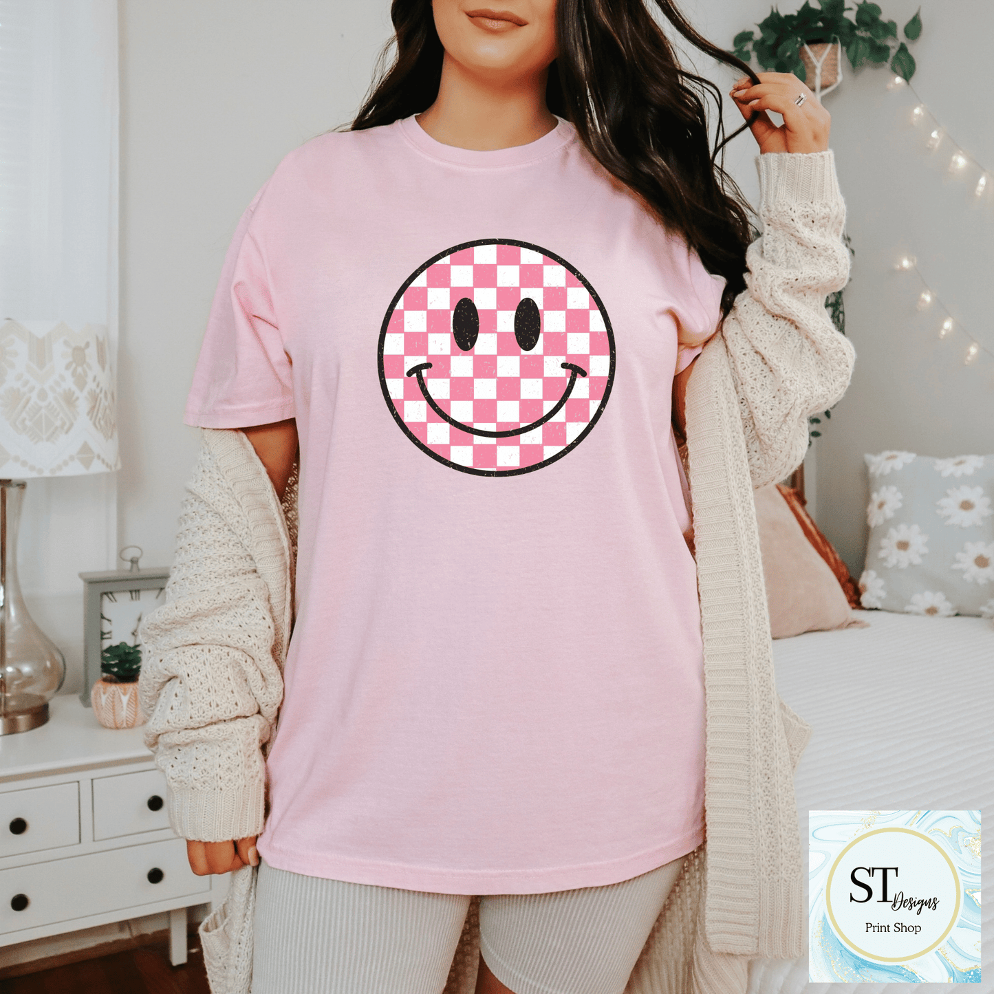 Pink Check Smile