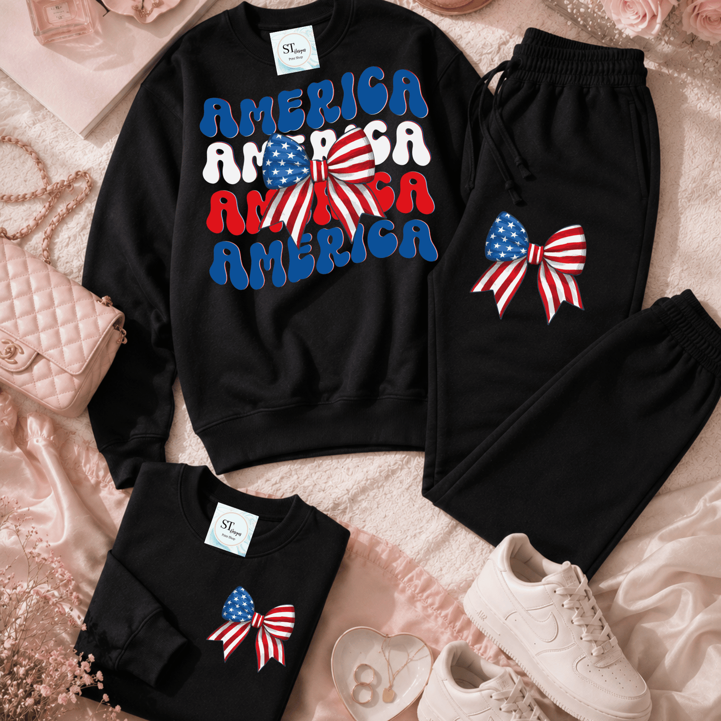 America Bow Sweatshirt or Joggers
