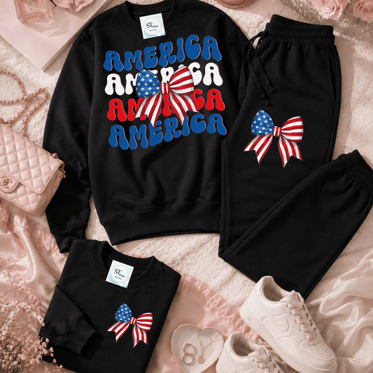 America Bow Sweatshirt or Joggers