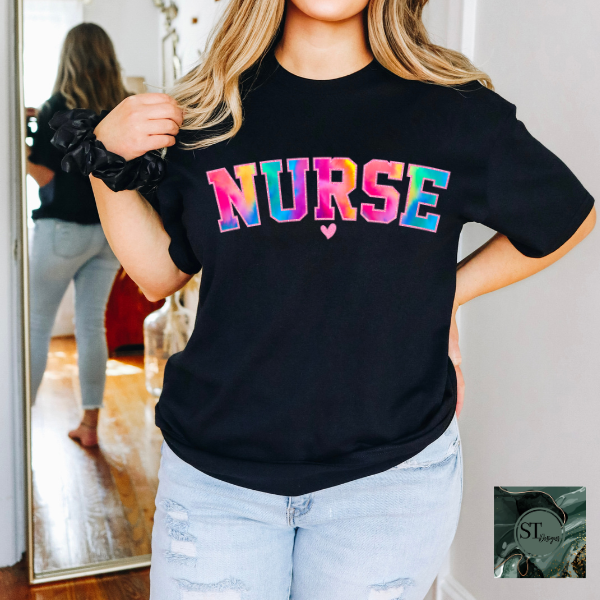 Nurse Varsity Tie-dye T-Shirt