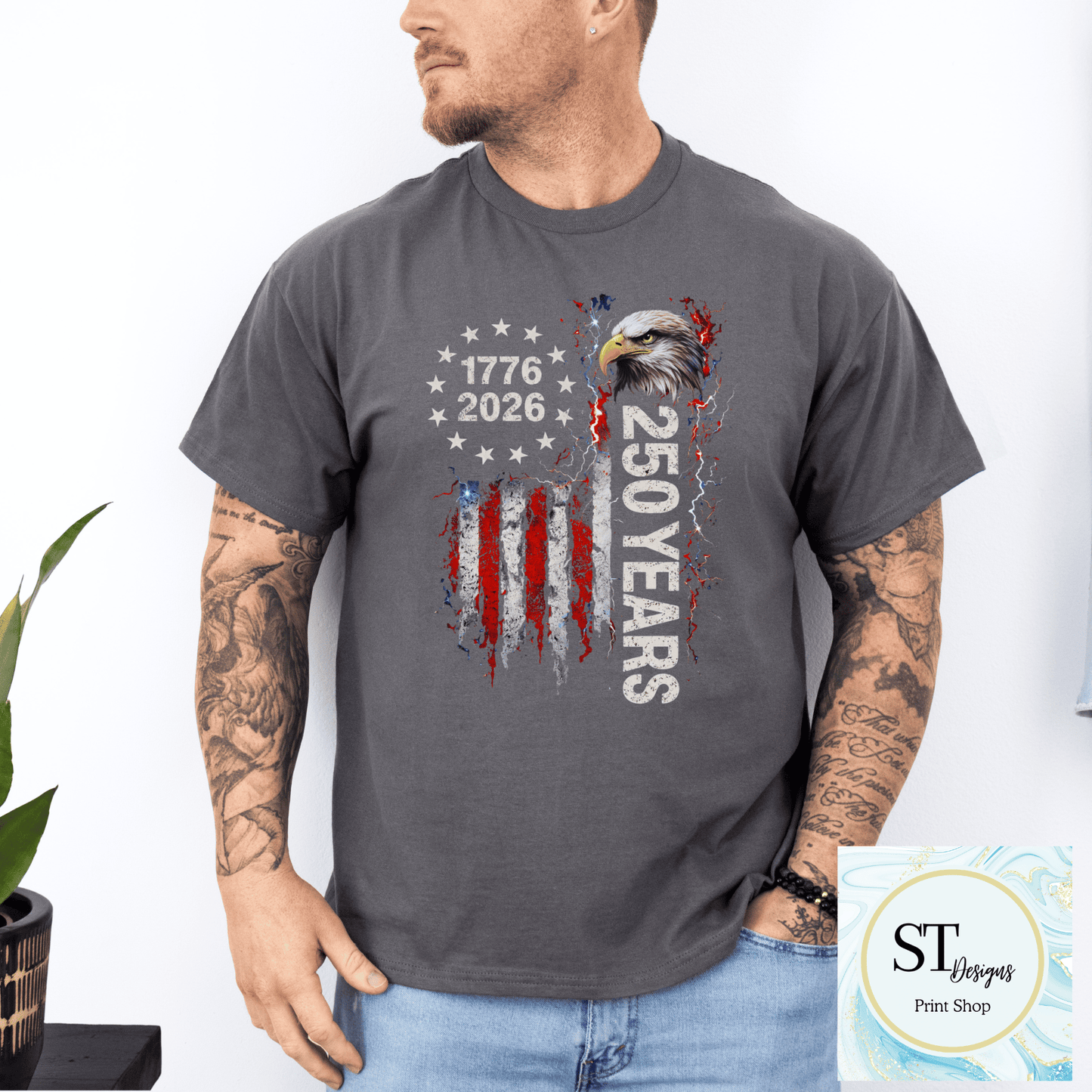 Distressed American Flag & Eagle