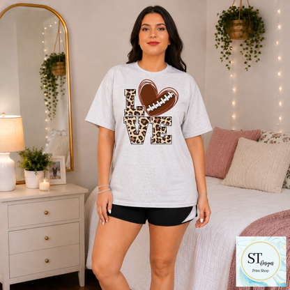 Leopard Glitter Print LOVE Football