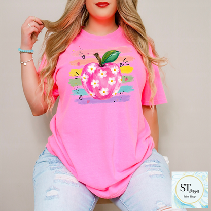Preppy Teacher Watercolor Apple