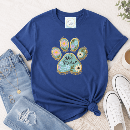 Floral Dog Mama Paw Print