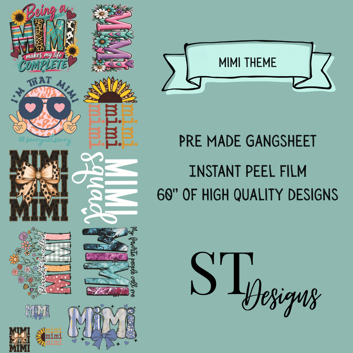 MiMi Premade DTF Gangsheet 60" Adult Size