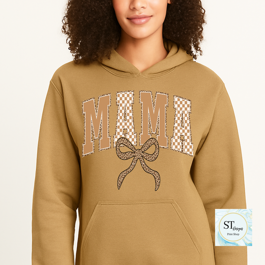 Mamma Checkered Cheetah Hooded Sweatshirt