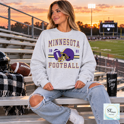 Game Day Football Crewneck Sweatshirt | Choose Your Team + Optional Custom Name & Number
