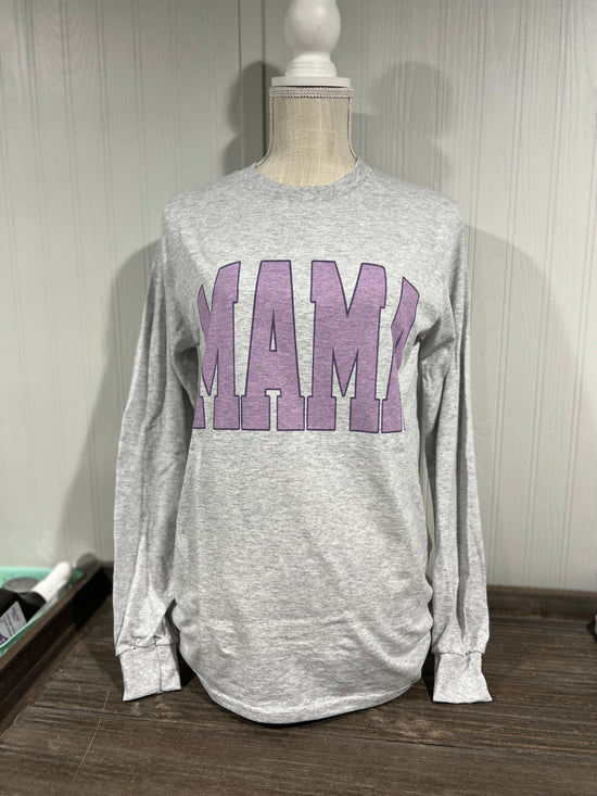 MAMA Varsity Tee-Long Sleeve-Crewneck