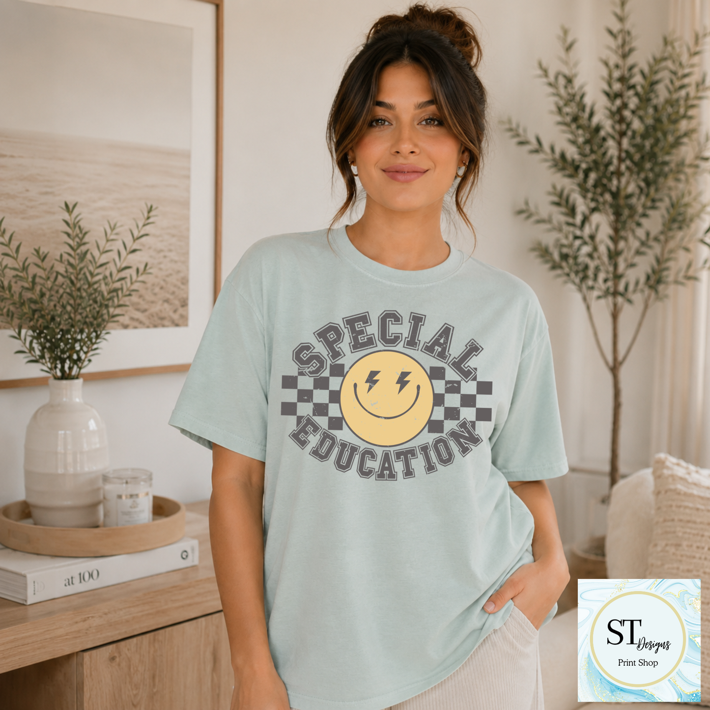 Special Education Smiley Face Teacher Shirt | Retro SPED Teacher Graphic Tee