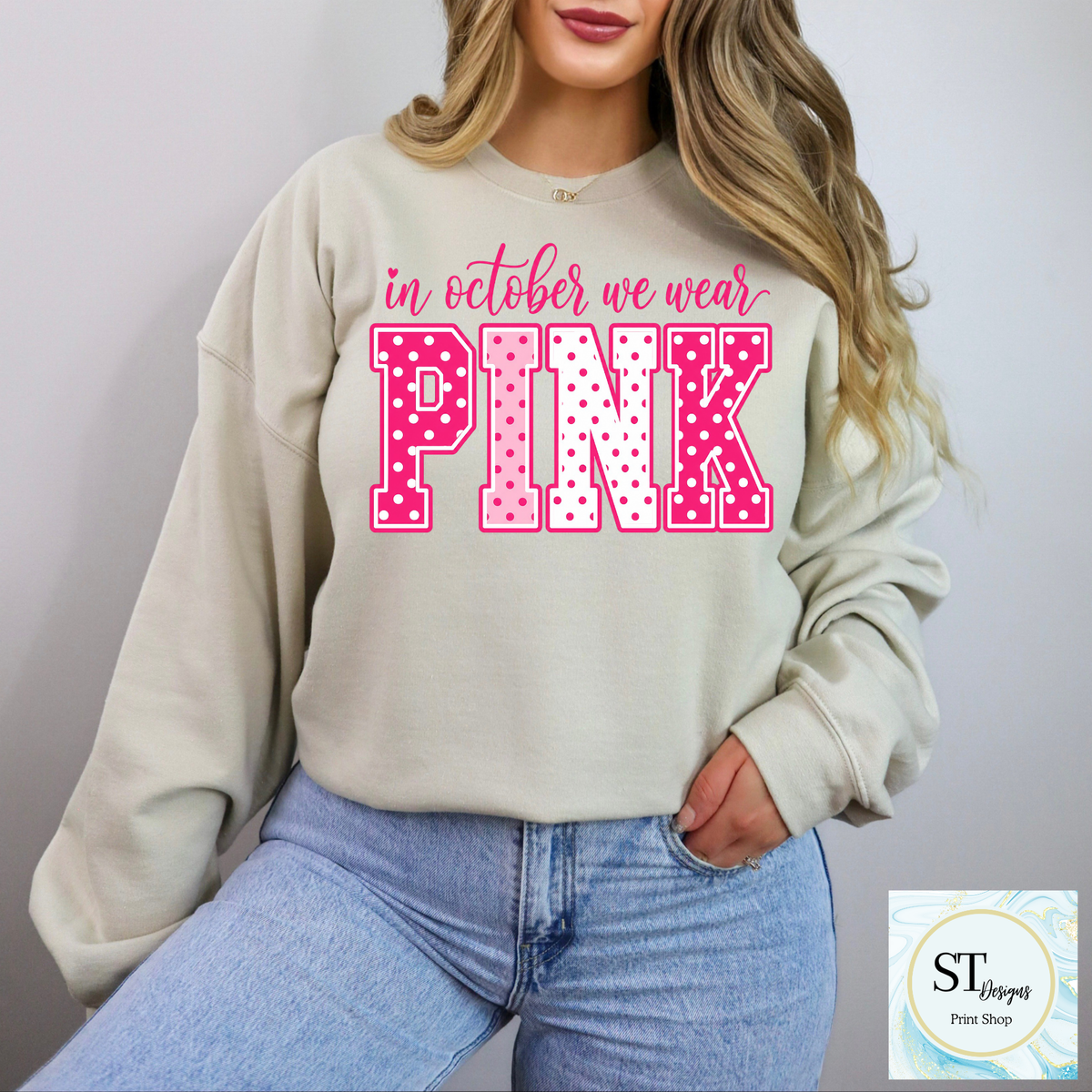 October Pink Varsity Graphic Tee