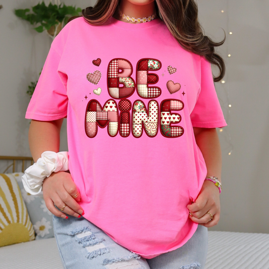 Be Mine Patchwork t-shirt and sweatshirt options unisex fit