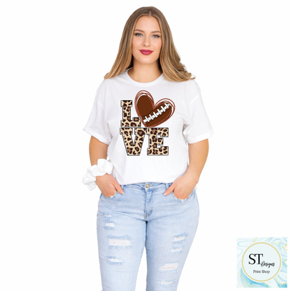 Leopard Glitter Print LOVE Football