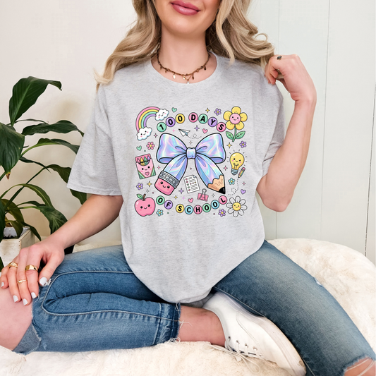 100 Days of School Iridescent Bow