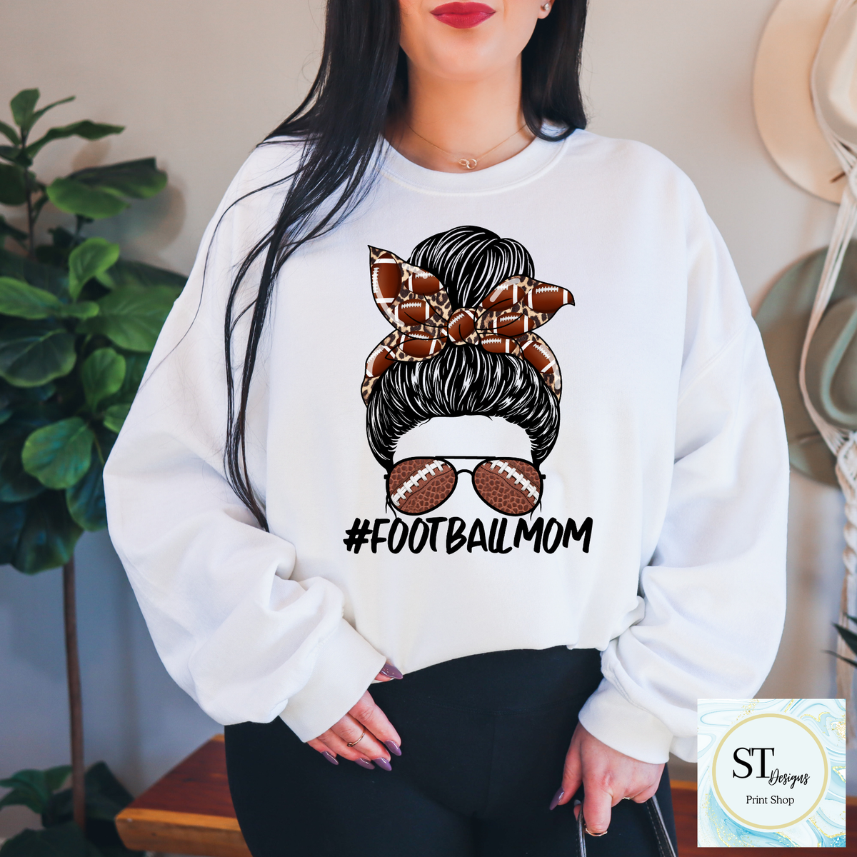 Football Mom Messy Bun