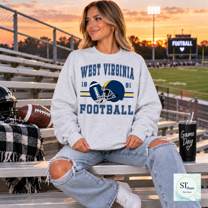 Game Day Football Crewneck Sweatshirt | Choose Your Team + Optional Custom Name & Number