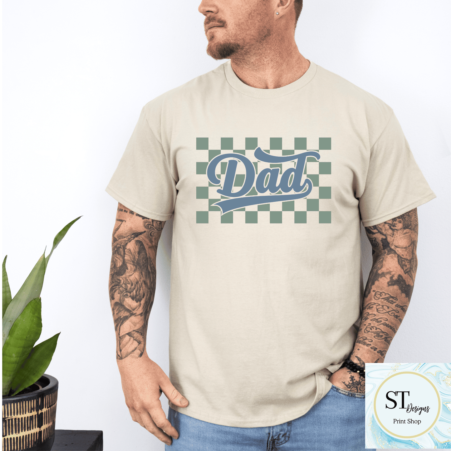 Checkered Dad Blue