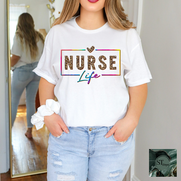 Nurse Life Cheetah print T-Shirt