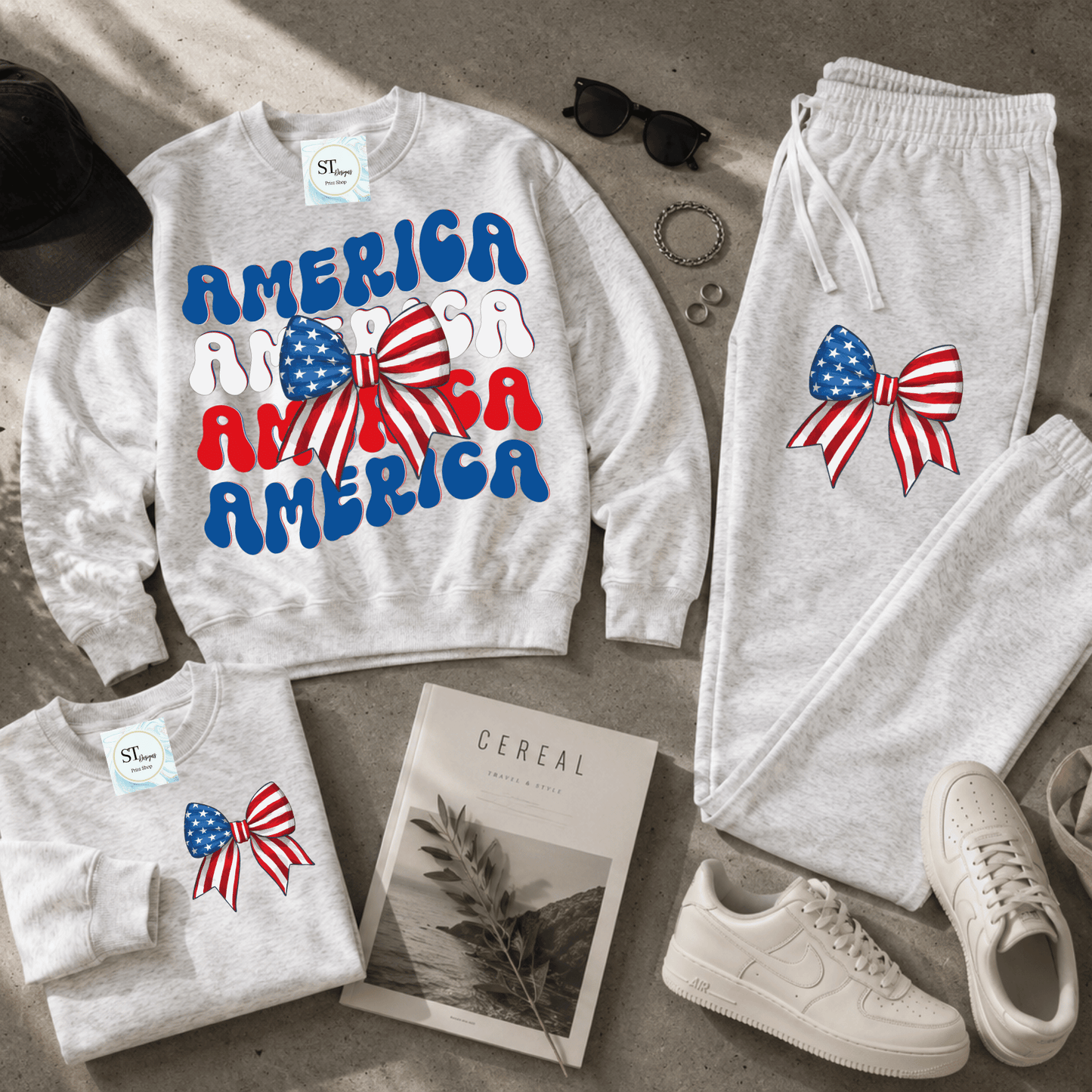 America Bow Sweatshirt or Joggers