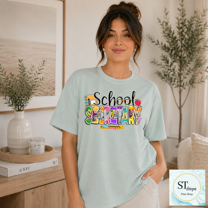 School Secretary Graphic T-Shirt | Cute School Office Staff Tee | Back to School Secretary Shirt | Unisex S-5XL