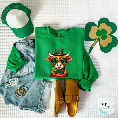 Highland Cow St Pattys Day