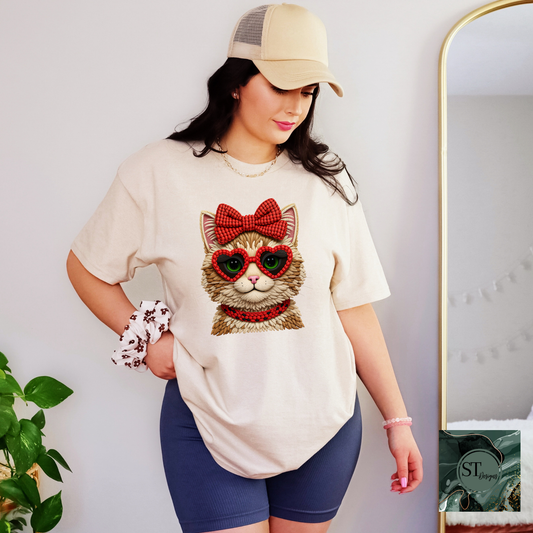 Faux Yarn Valentines Cat