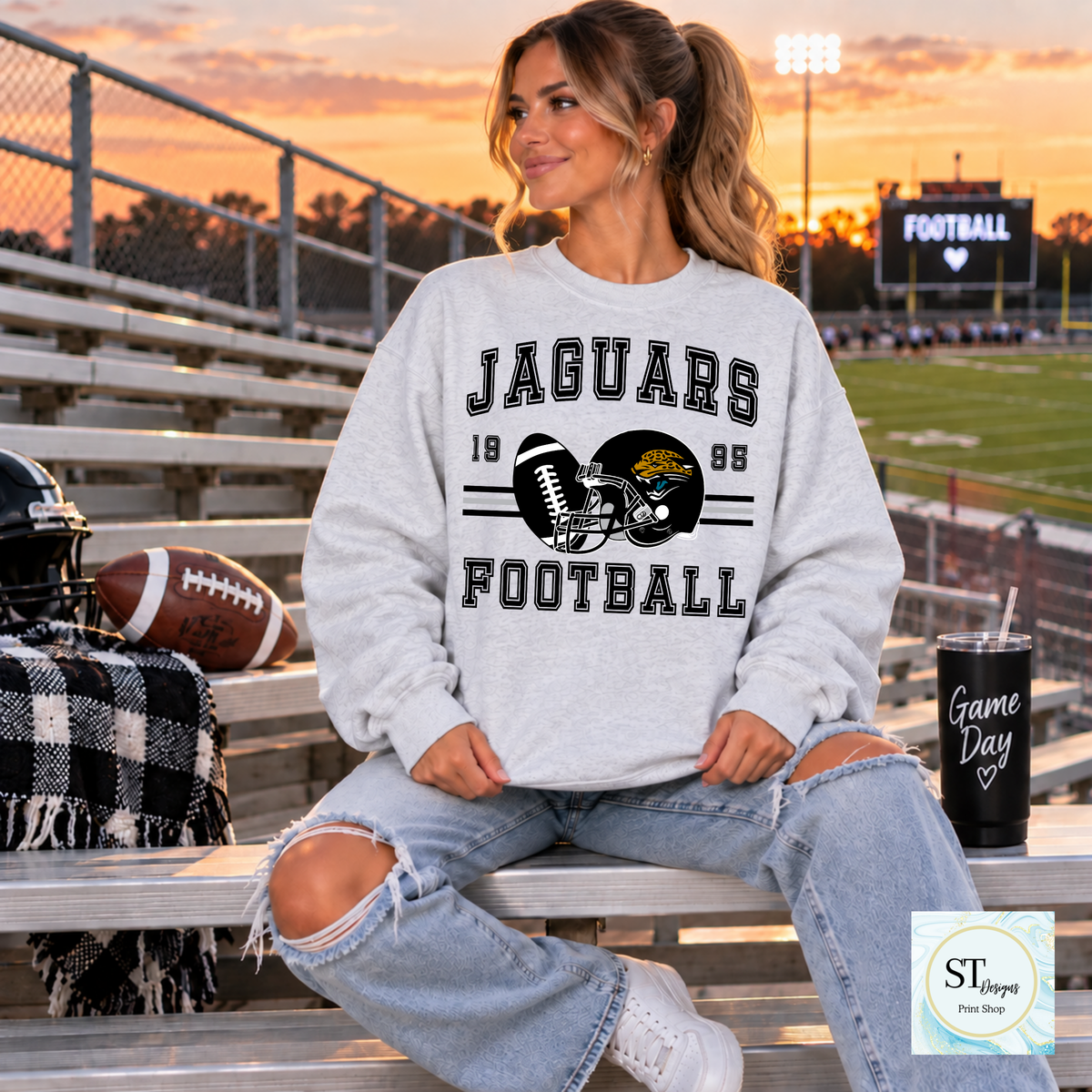 Game Day Football Crewneck Sweatshirt | Choose Your Team + Optional Custom Name & Number