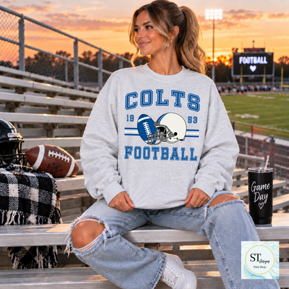 Game Day Football Crewneck Sweatshirt | Choose Your Team + Optional Custom Name & Number