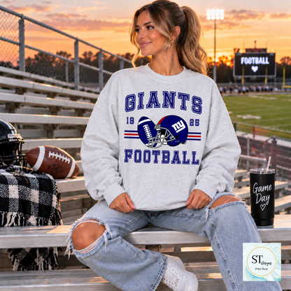 Game Day Football Crewneck Sweatshirt | Choose Your Team + Optional Custom Name & Number