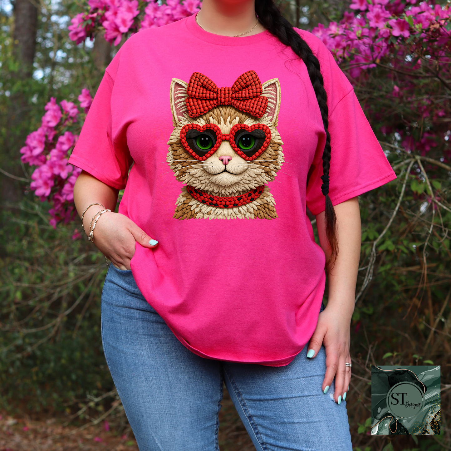 Faux Yarn Valentines Cat