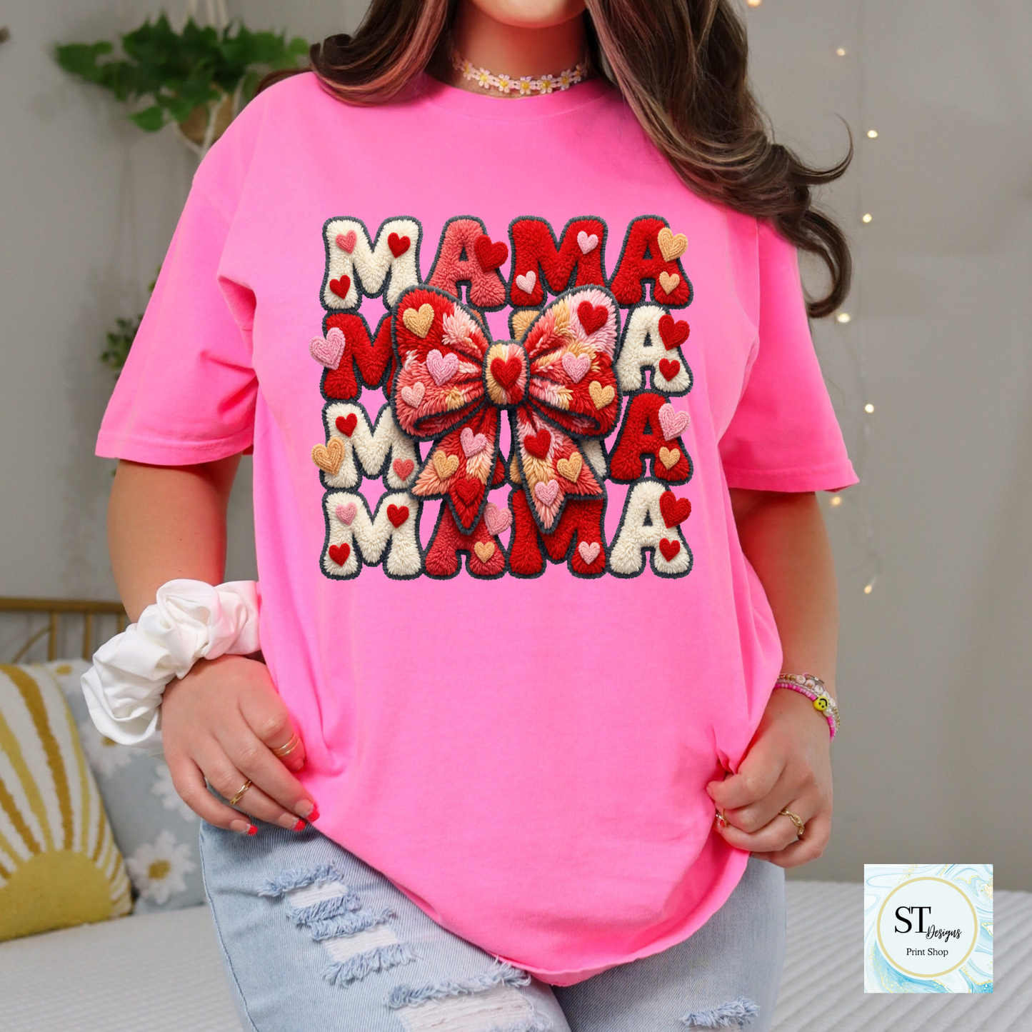 Faux Patch Valentines Mama