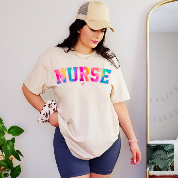 Nurse Varsity Tie-dye T-Shirt