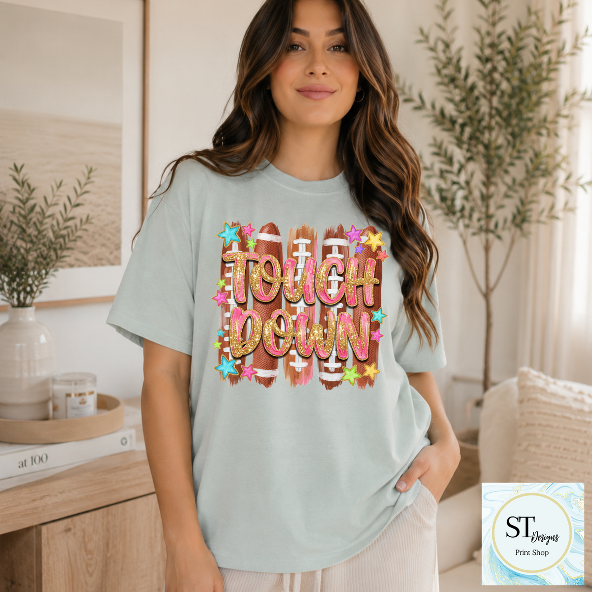 Sparkle Preppy Touchdown Football
