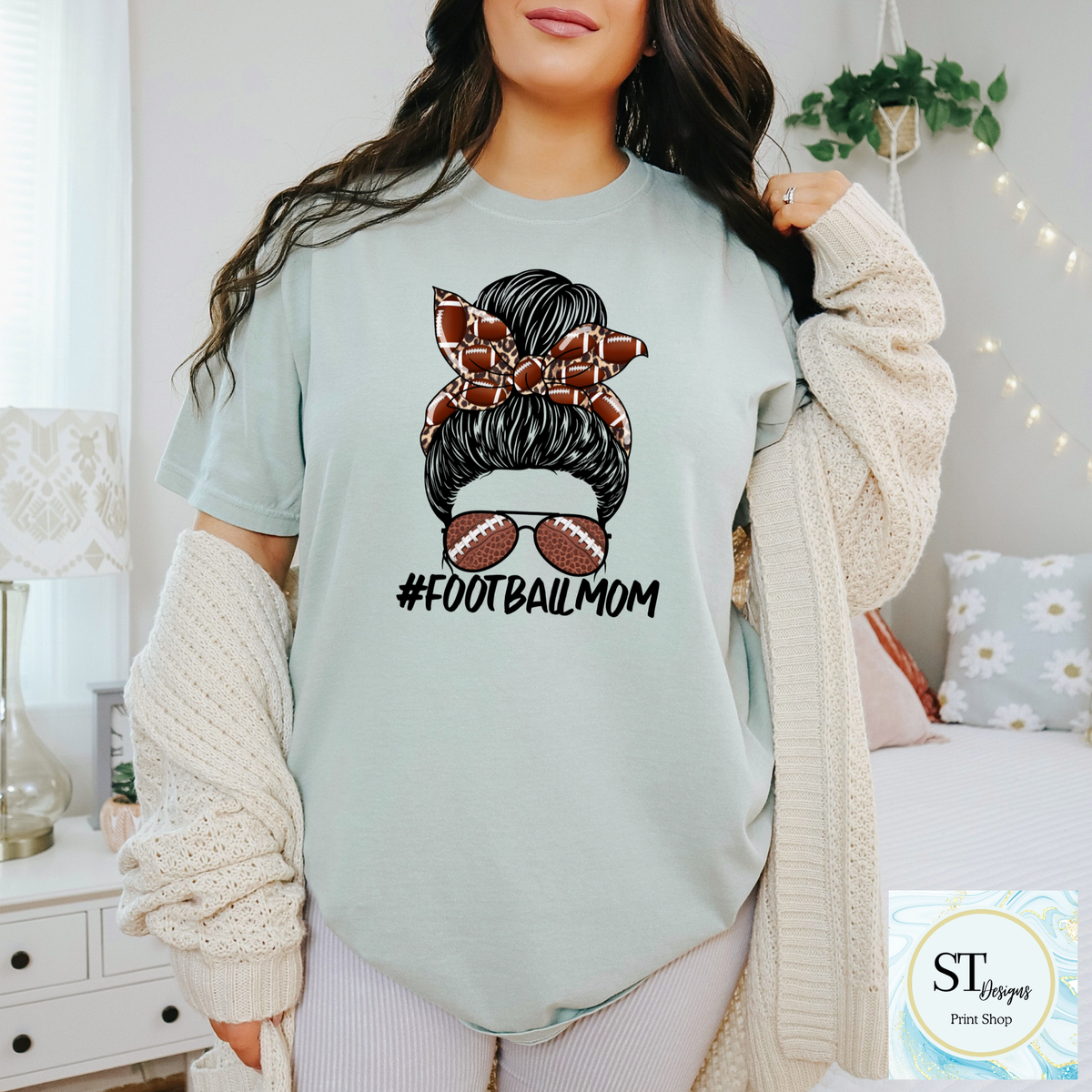 Football Mom Messy Bun