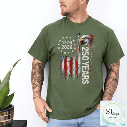 Distressed American Flag & Eagle